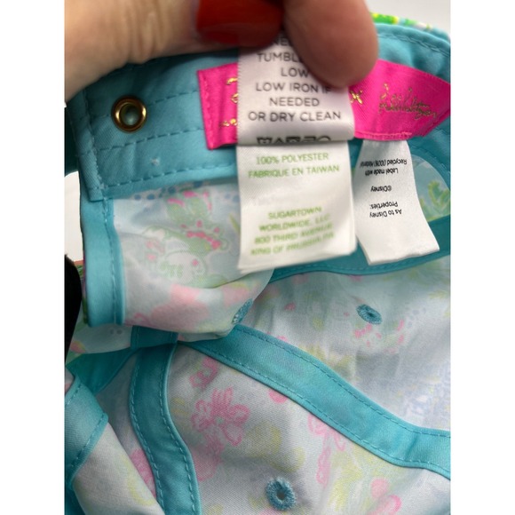 Disney x Lilly Pulitzer Baseball Cap Mickey Mouse Floral Print Blue Adjustable - Picture 8 of 8